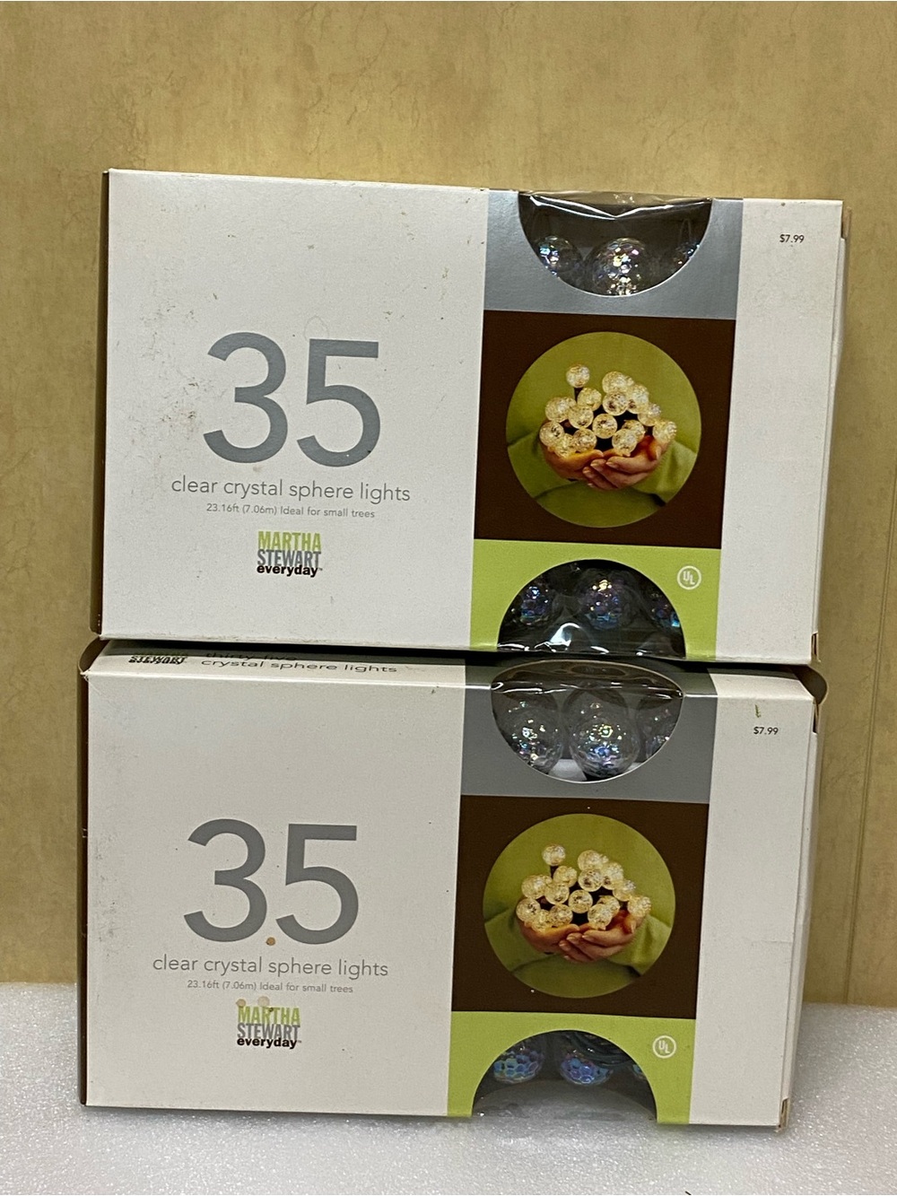 Martha Stewart Everyday 35 Clear Crystal Sphere Christmas String Lights 3 sets